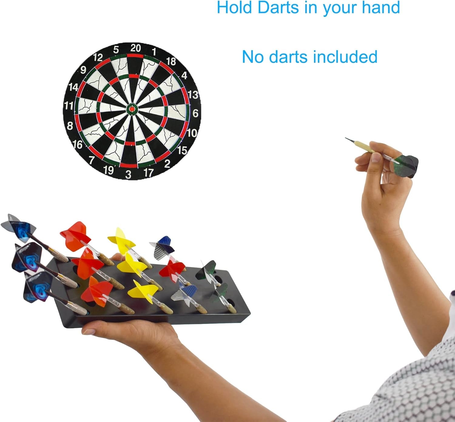 Dart Holder Wall Mount/Stand/Caddy/Display Rack Storage -Plastic -Hold 15 Steel or Soft Tip Darts W Screws -No Darts Included