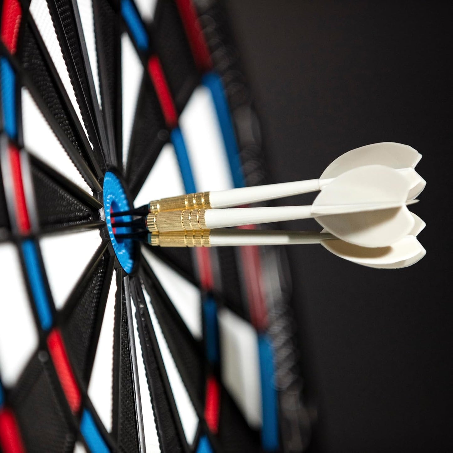 12Pk Soft Tip Dart Set - 4 Team Colors - White, Blue, Red, Black - Steel Barrels - Multi Use - One Piece Construction