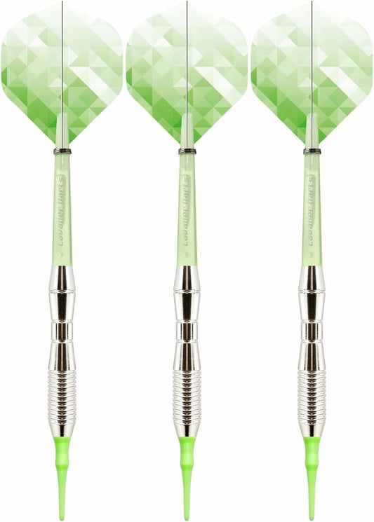 Professional Soft Tip Darts Set, Plastic Darts Tip Electronic Darts Metal Barrels,3 Pcs Set 17 Grams, for Electronic Dart Board(Green)