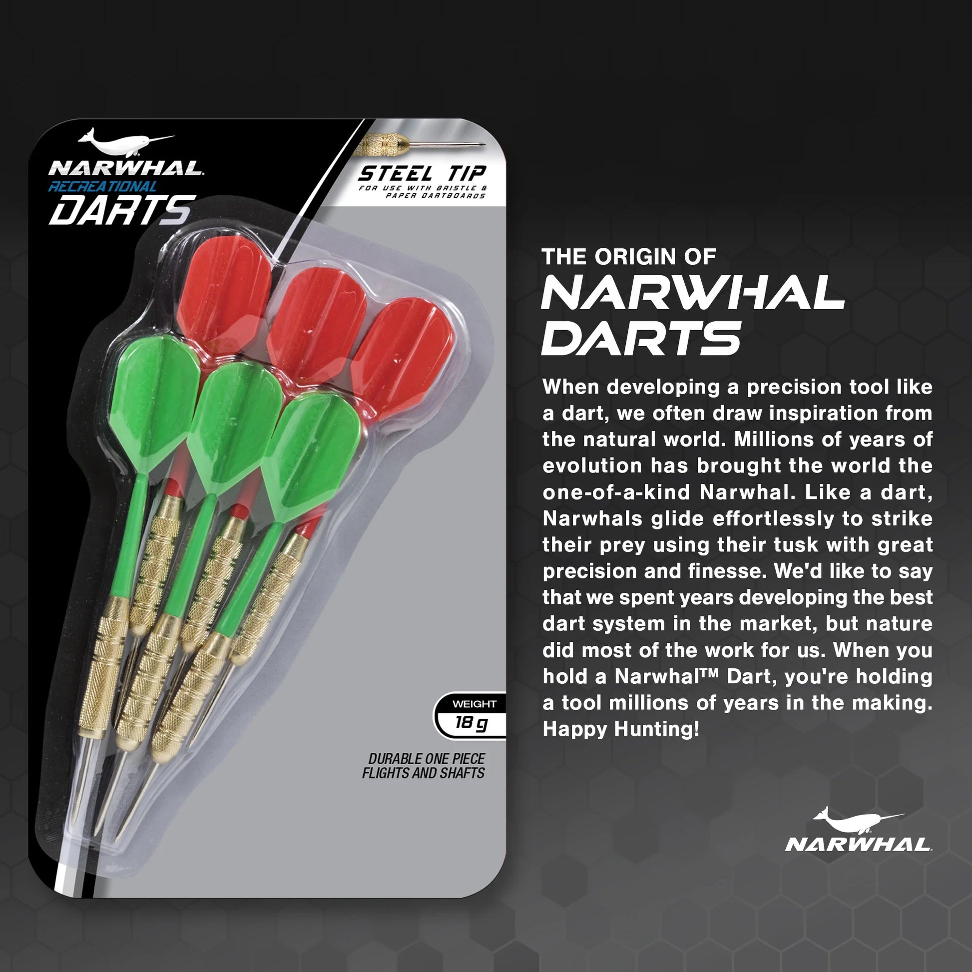 Recreational Steel Tip Dart Set for Bristle Dartboards, 15G, 5.6 In. 6 Pack for 2 Players