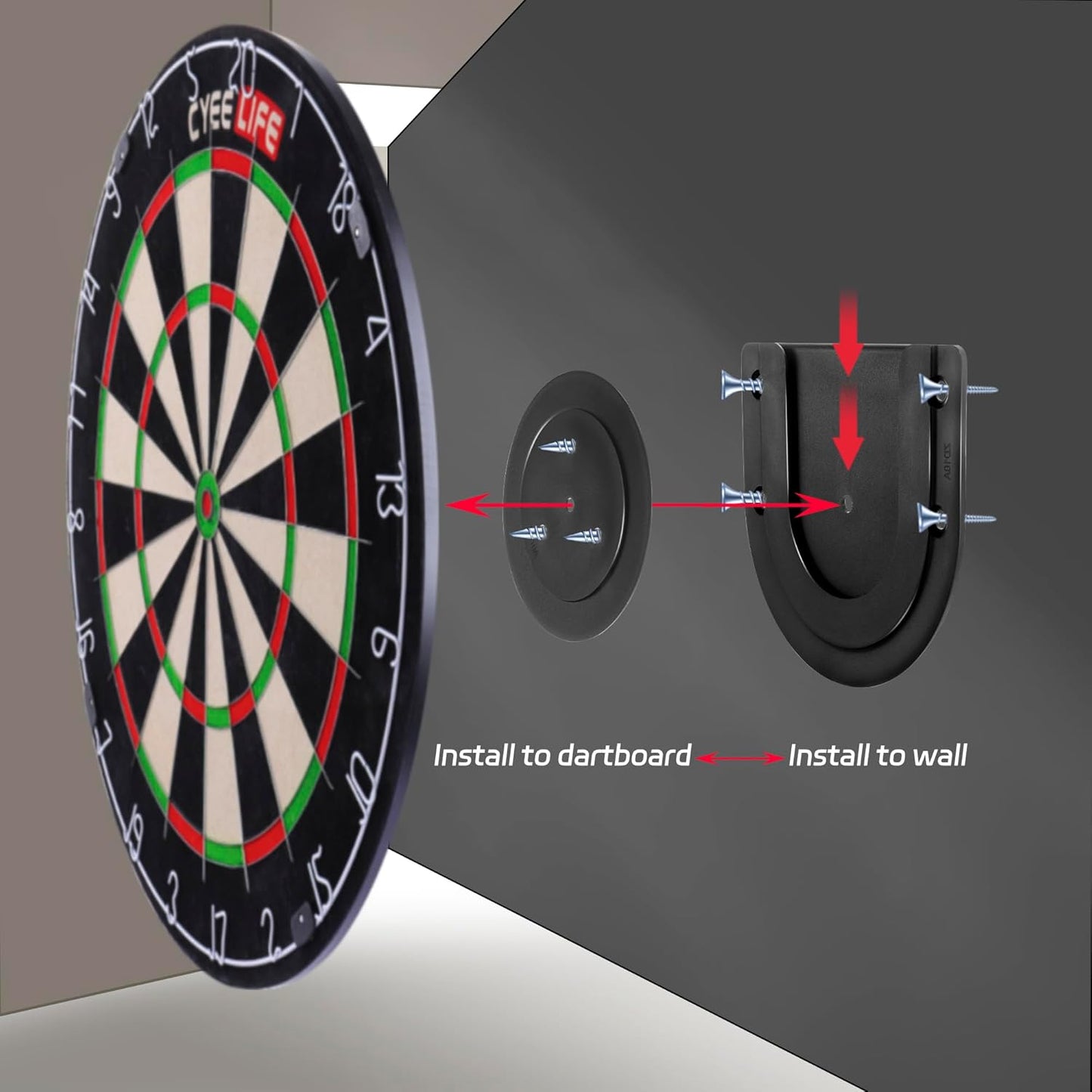 Dartboard Mounting Bracket,Dartboard Bracket Hanging Dartboards Professional,Black