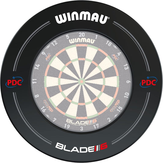 Blade 6 PDC Design Dart Board Surround Ring - Available in Grey, Black, Red and Blue - Durable Backboard Wall Protector for Dartboards - Professional Darts Accessories