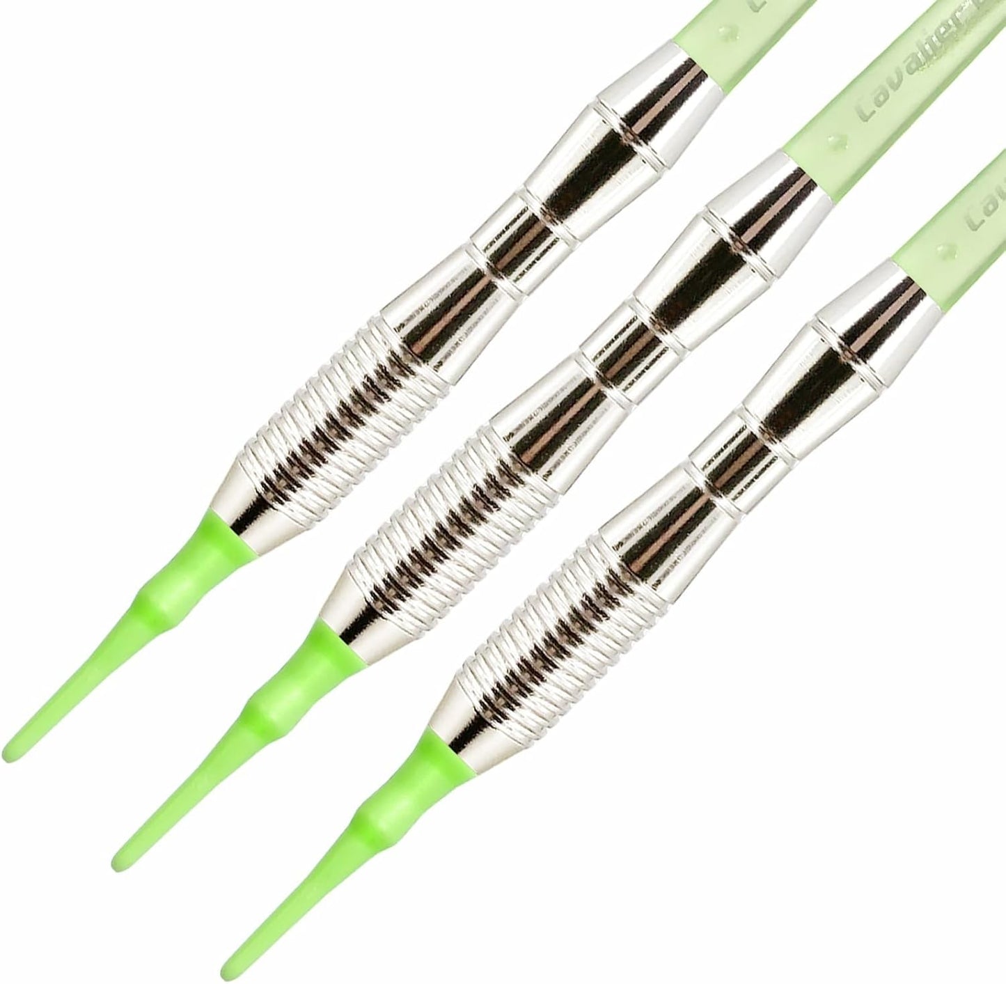 Professional Soft Tip Darts Set, Plastic Darts Tip Electronic Darts Metal Barrels,3 Pcs Set 17 Grams, for Electronic Dart Board(Green)