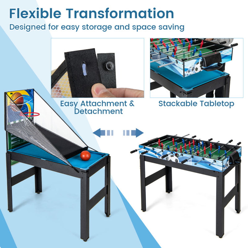 14-In-1 Combo Game Table Set Multi Game Table with Foosball