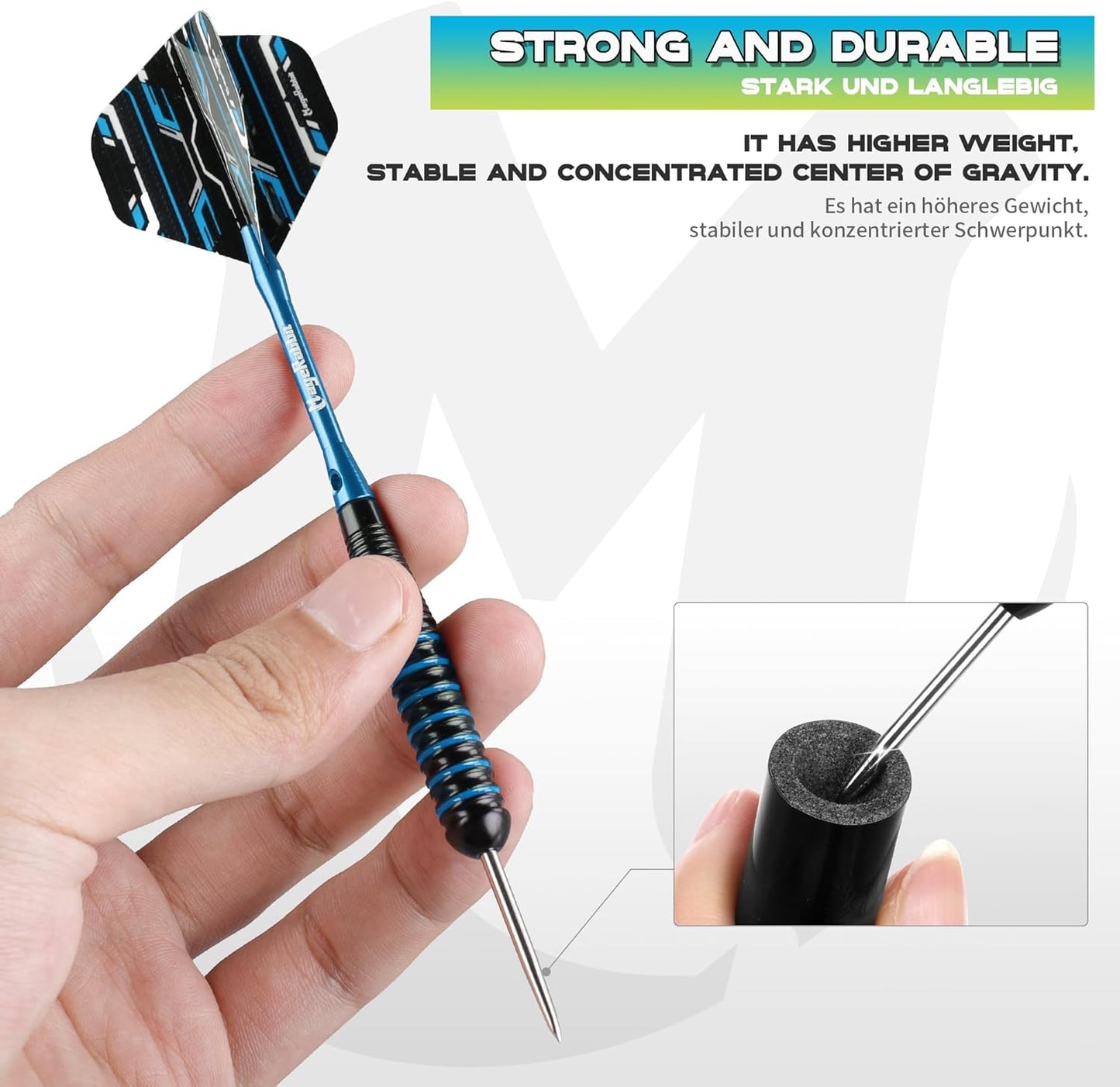 Professional Metal Tip Darts 6Pcs 22G, Tournament-Grade Steel Tip Darts with Extra16 Dart Flights, 8 Shafts & Sharpener ,Complete Dart Accessories Kit for League Play