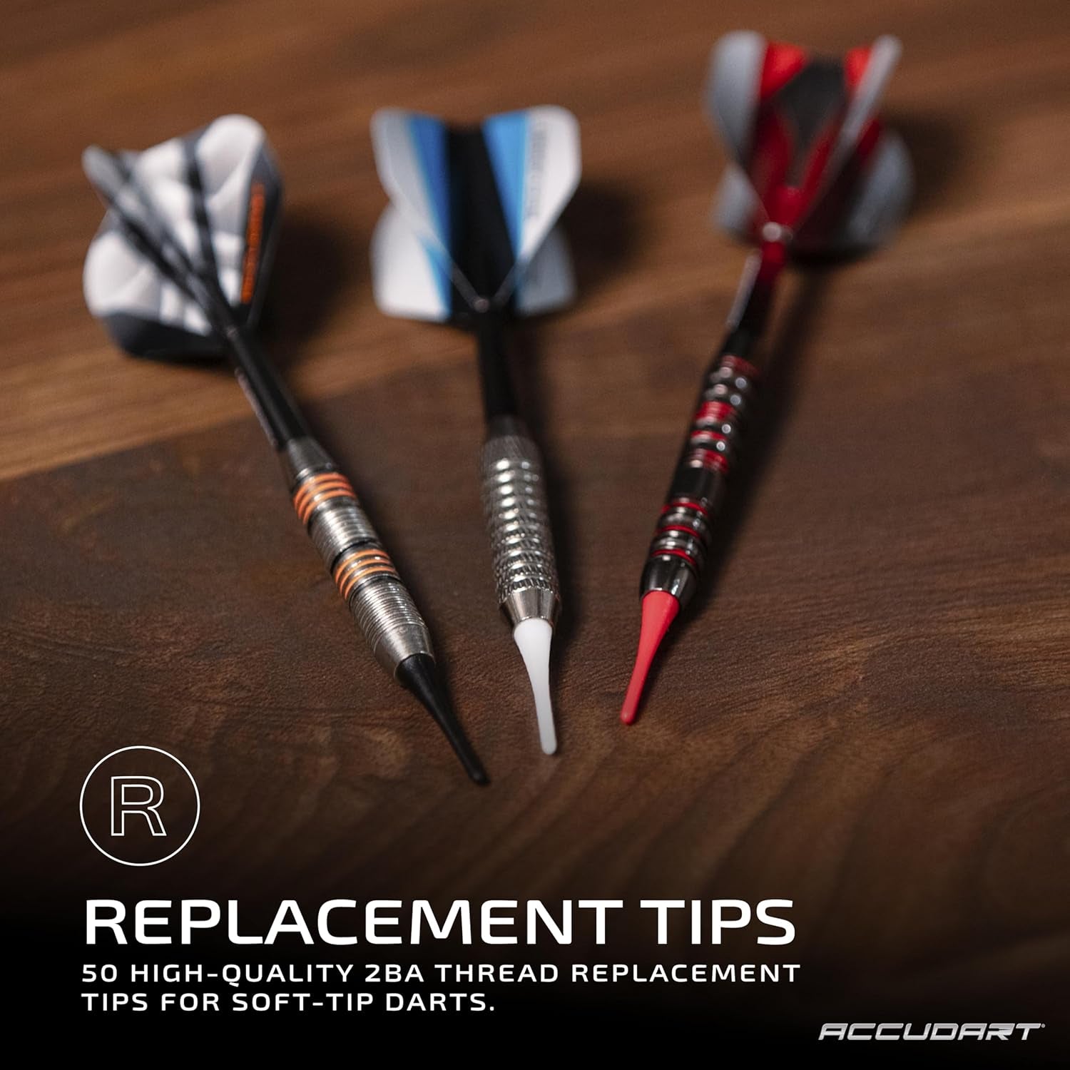 50 Pack Replacement Soft Tips - 20 Black - 15 Red - 15 White - Fully Customizable - Designed for Electronic Dartboards