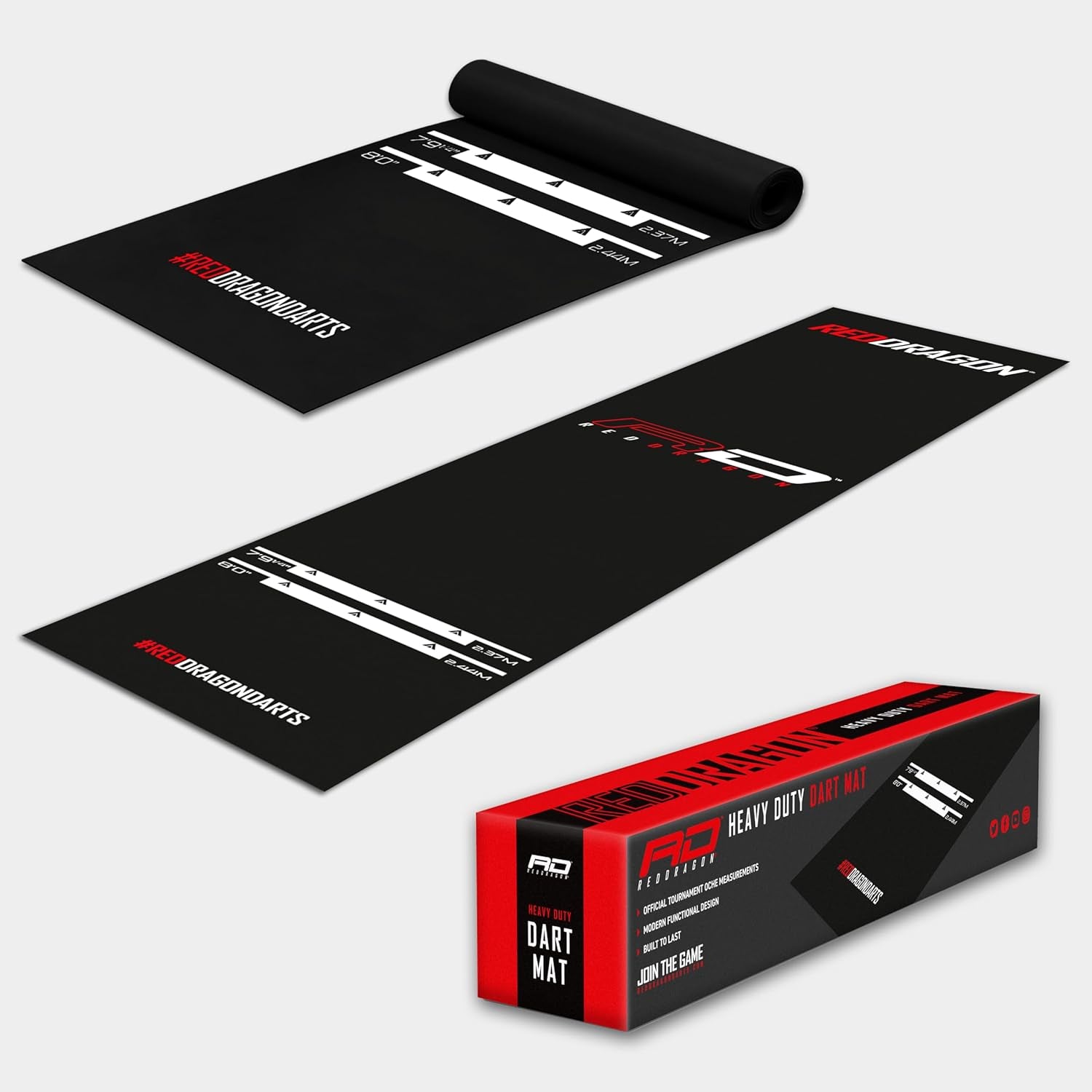 Dart Mat with Throw Line - Non-Slip Rubber Dart Board Floor Mat