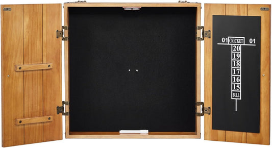 Dartboard Cabinet, Solid Wood Dartboard Cabinet Set, Official Size Hideaway Cabinet with Socreboard and Accessories, Features Easy Assembly, Idea for Cricket Games (Dartboard Not Included)