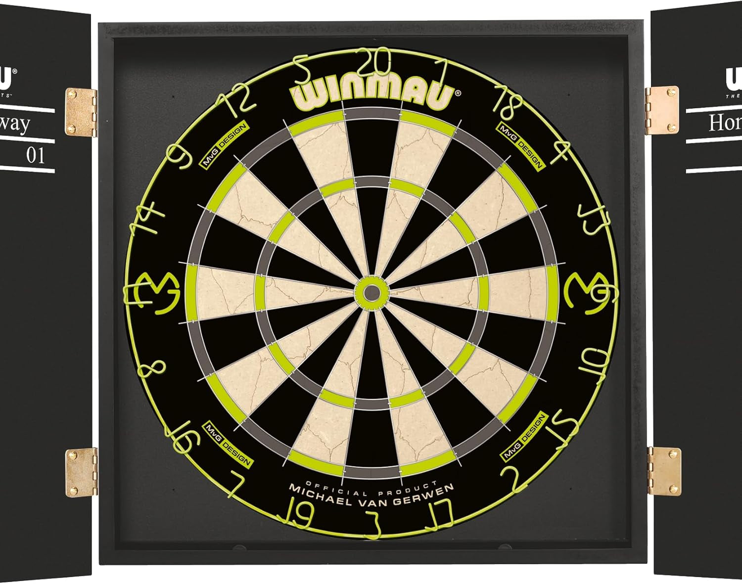 Michael Van Gerwen Mvg Sets Available with Dartboards, Cabinets, Surrounds, Darts and Accessories