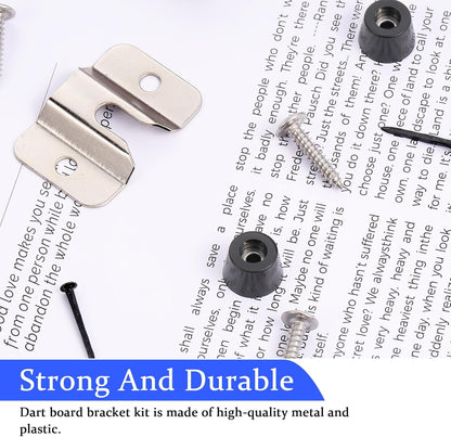 2Sets Dart Holder Wall Mount, Dart Board Wall Protectors, Dartboard Mounting Bracket Kit, Hang Board Mounting Bracket Kit Includes Screws, Nails, Stabilizers for Hanging Dartboard