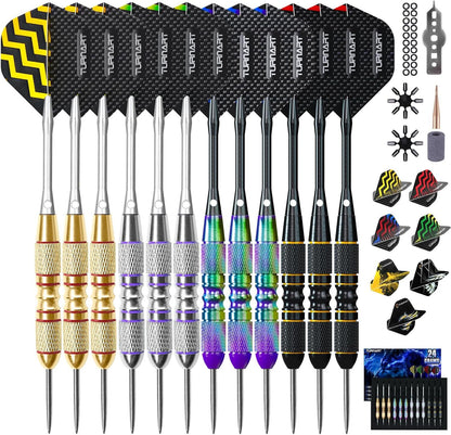 Turnart Darts Metal Tip Set - Steel Tip Darts Darts Set Professional Metal Darts