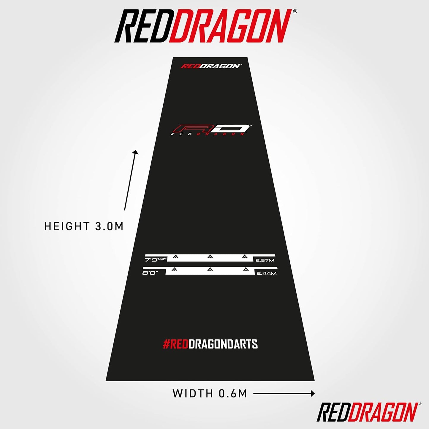 Dart Mat with Throw Line - Non-Slip Rubber Dart Board Floor Mat