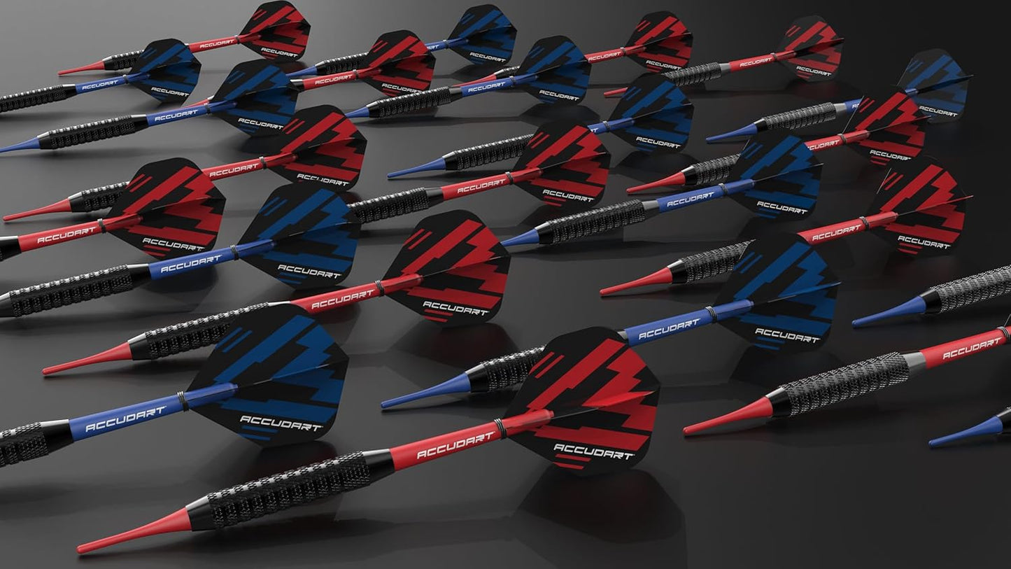 24Pk Soft Tip Dart Multi-Pack - Onyx Coated Soft Tip Barrel - Polycarbonate Shafts - Standard Poly Flights