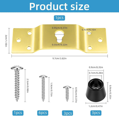 1Set Gold Metal Dartboard Hanger, Portable-Dartboard Mounting Bracket Kit, Dart Board Bracket Hanging Dartboards with Screws, Nails and Stabilisers Dart