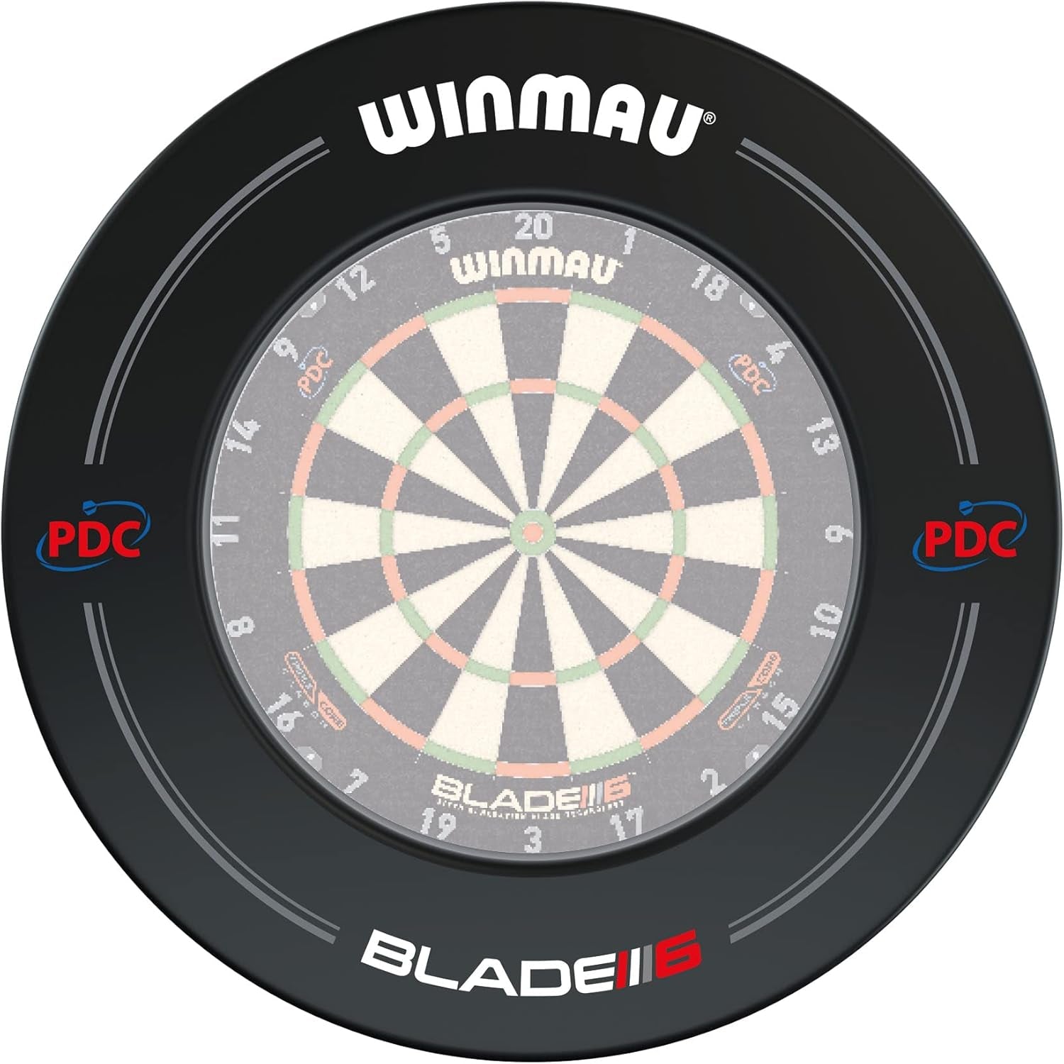 Blade 6 PDC Design Dart Board Surround Ring - Available in Grey, Black, Red and Blue - Durable Backboard Wall Protector for Dartboards - Professional Darts Accessories