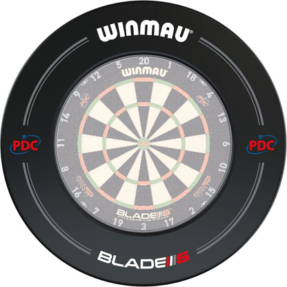 Blade 6 PDC Design Dart Board Surround Ring - Available in Grey, Black, Red and Blue - Durable Backboard Wall Protector for Dartboards - Professional Darts Accessories