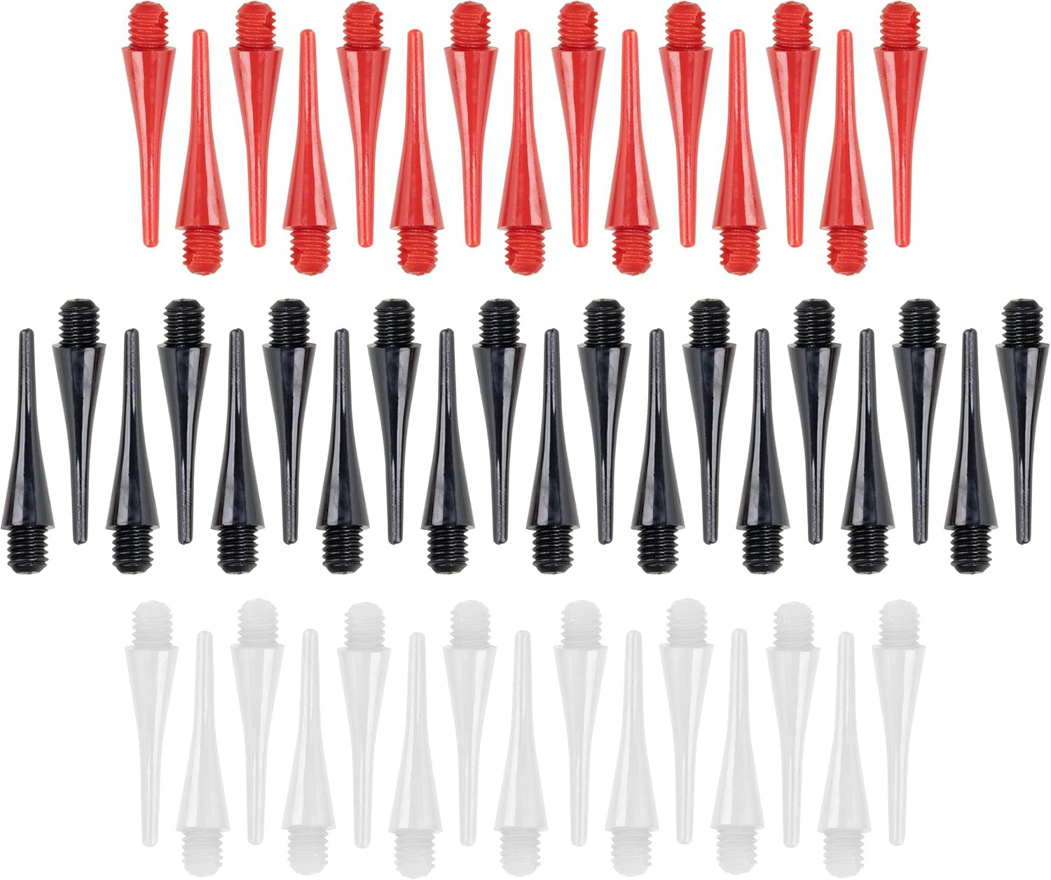 50 Pack Replacement Soft Tips - 20 Black - 15 Red - 15 White - Fully Customizable - Designed for Electronic Dartboards