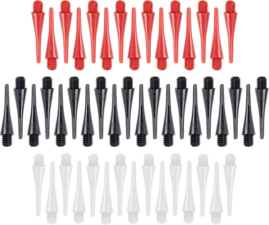 50 Pack Replacement Soft Tips - 20 Black - 15 Red - 15 White - Fully Customizable - Designed for Electronic Dartboards