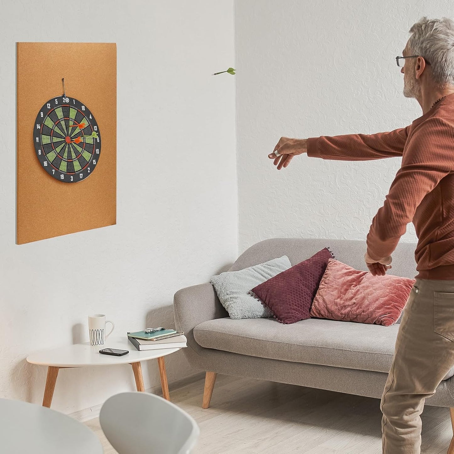 2 Pcs Cork Dart Board Backer 36 X 24 X 0.5 Inch Wall Protection Dartboard Backboard Protector Dart Surround Board Backing for Wall Bulletin Display Area