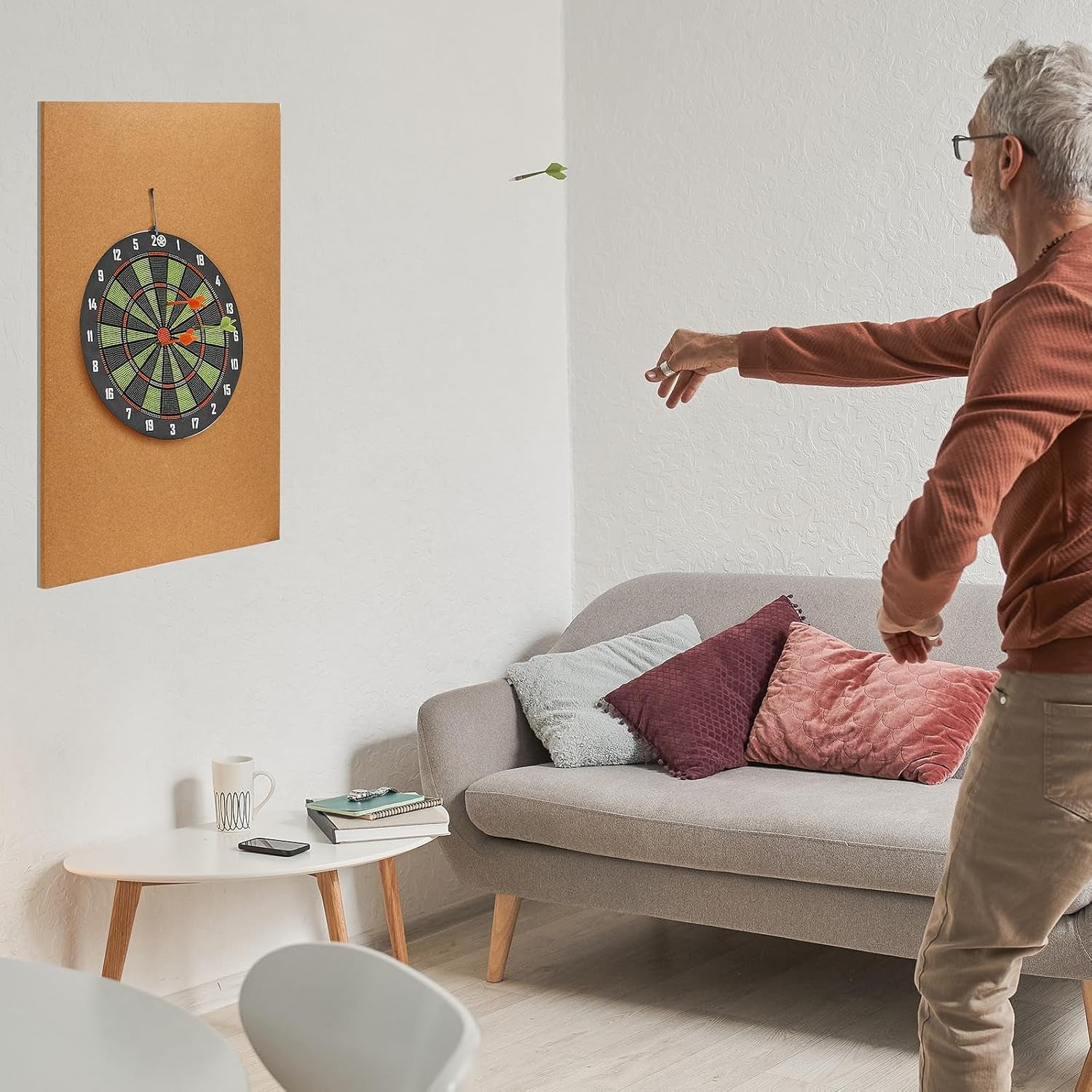 2 Pcs Cork Dart Board Backer 36 X 24 X 0.5 Inch Wall Protection Dartboard Backboard Protector Dart Surround Board Backing for Wall Bulletin Display Area