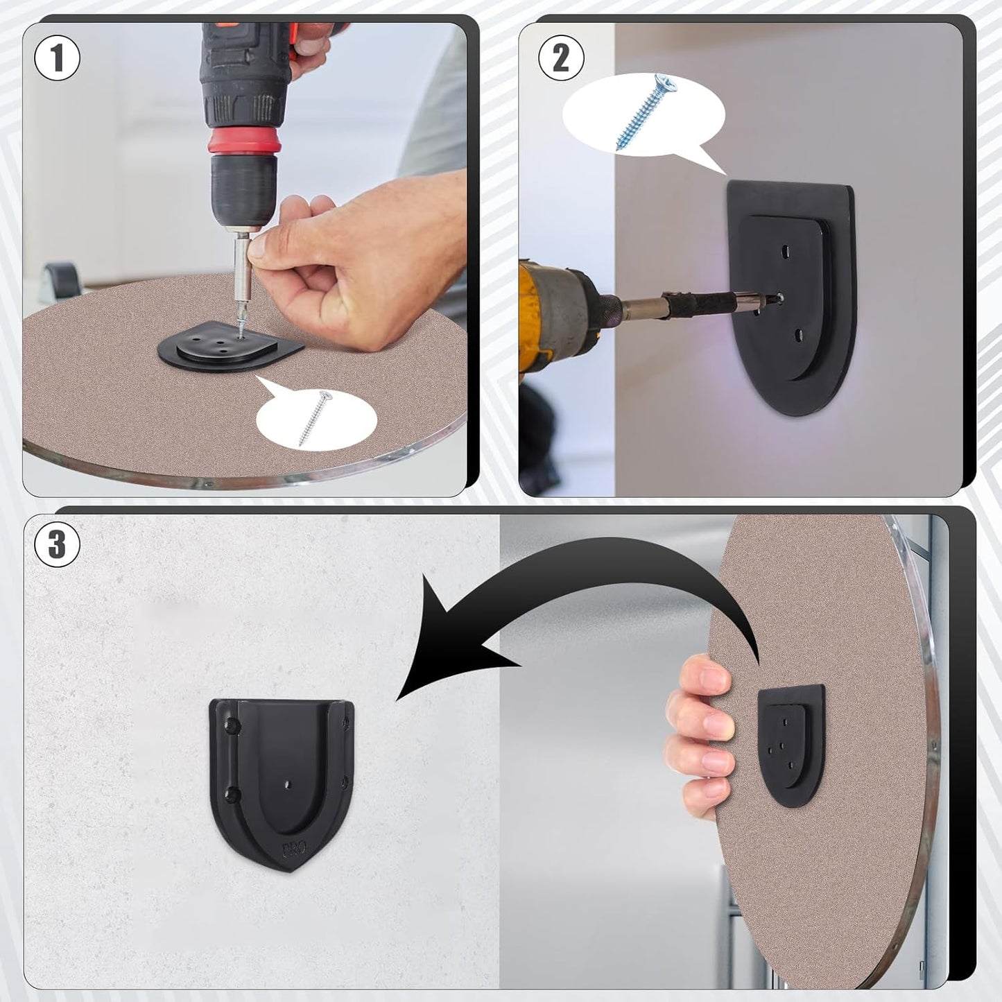 3 Sets Dart Board Mounting Bracket Dartboard Stand Holder Backing Accessories Portable Professional U Shaped Dart Board Wall Protectors with Screws Hanging Hardware