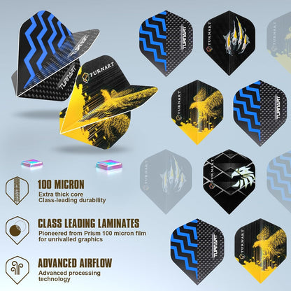 Turnart Darts Metal Tip Set - Steel Tip Darts Darts Set Professional Metal Darts