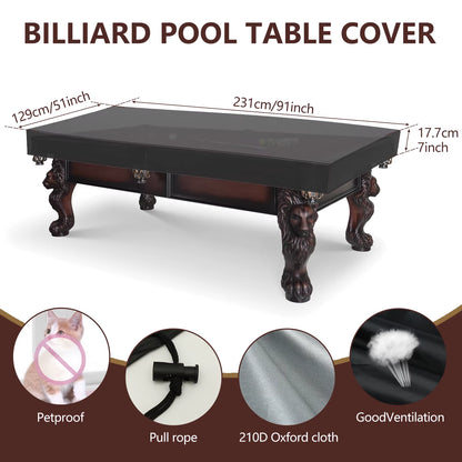 Ping Pong Table Cover Premium Heavy Duty Waterproof Cover Pool Table Cover for Outdoor Indoor Foldable Table Tennis Tables