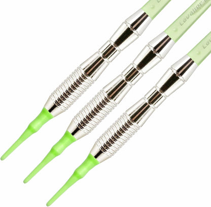 Professional Soft Tip Darts Set, Plastic Darts Tip Electronic Darts Metal Barrels,3 Pcs Set 17 Grams, for Electronic Dart Board(Green)