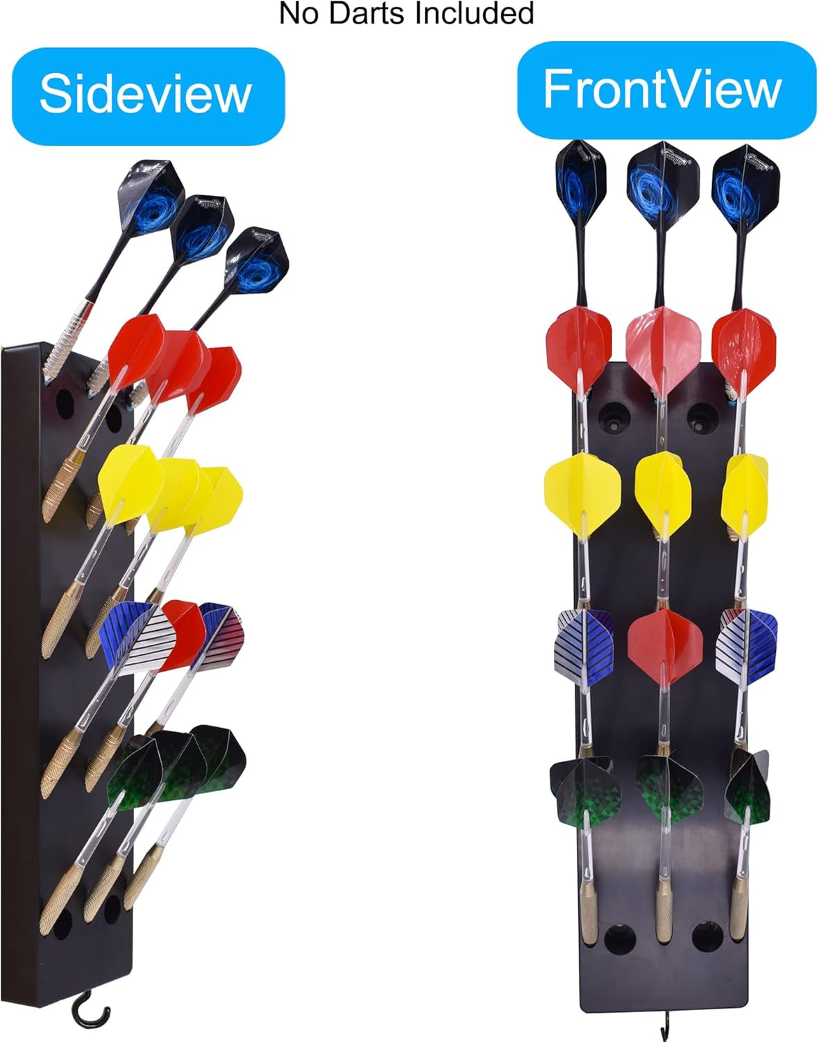 Dart Holder Wall Mount/Stand/Caddy/Display Rack Storage -Plastic -Hold 15 Steel or Soft Tip Darts W Screws -No Darts Included