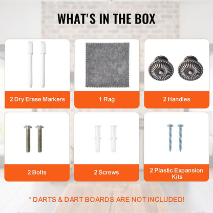 Dartboard Cabinet, Solid Wood Dartboard Cabinet Set, Official Size Hideaway Cabinet with Socreboard and Accessories, Features Easy Assembly, Idea for Cricket Games (Dartboard Not Included)