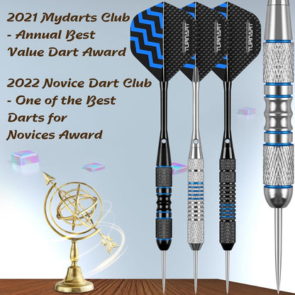 Turnart Darts Metal Tip Set - Steel Tip Darts Darts Set Professional Metal Darts