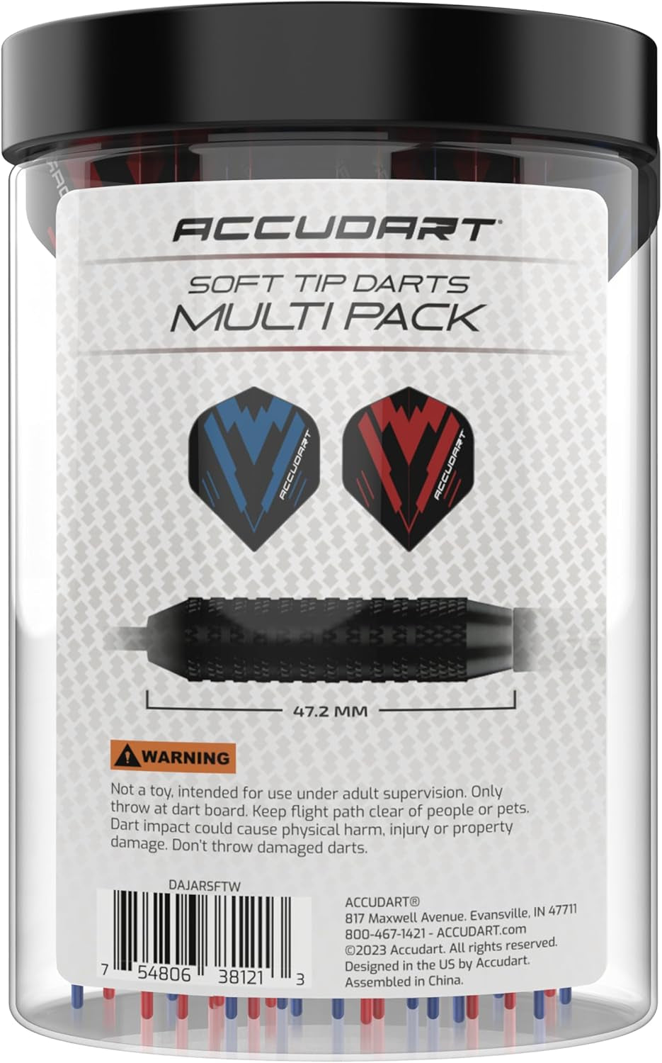 24Pk Soft Tip Dart Multi-Pack - Onyx Coated Soft Tip Barrel - Polycarbonate Shafts - Standard Poly Flights