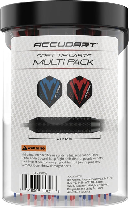 24Pk Soft Tip Dart Multi-Pack - Onyx Coated Soft Tip Barrel - Polycarbonate Shafts - Standard Poly Flights