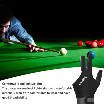 Billiard Gloves Left Hand Workout Gloves Comfortable Thin Slip Adjustable Durable Double Stitched 3 Finger Predator Pool