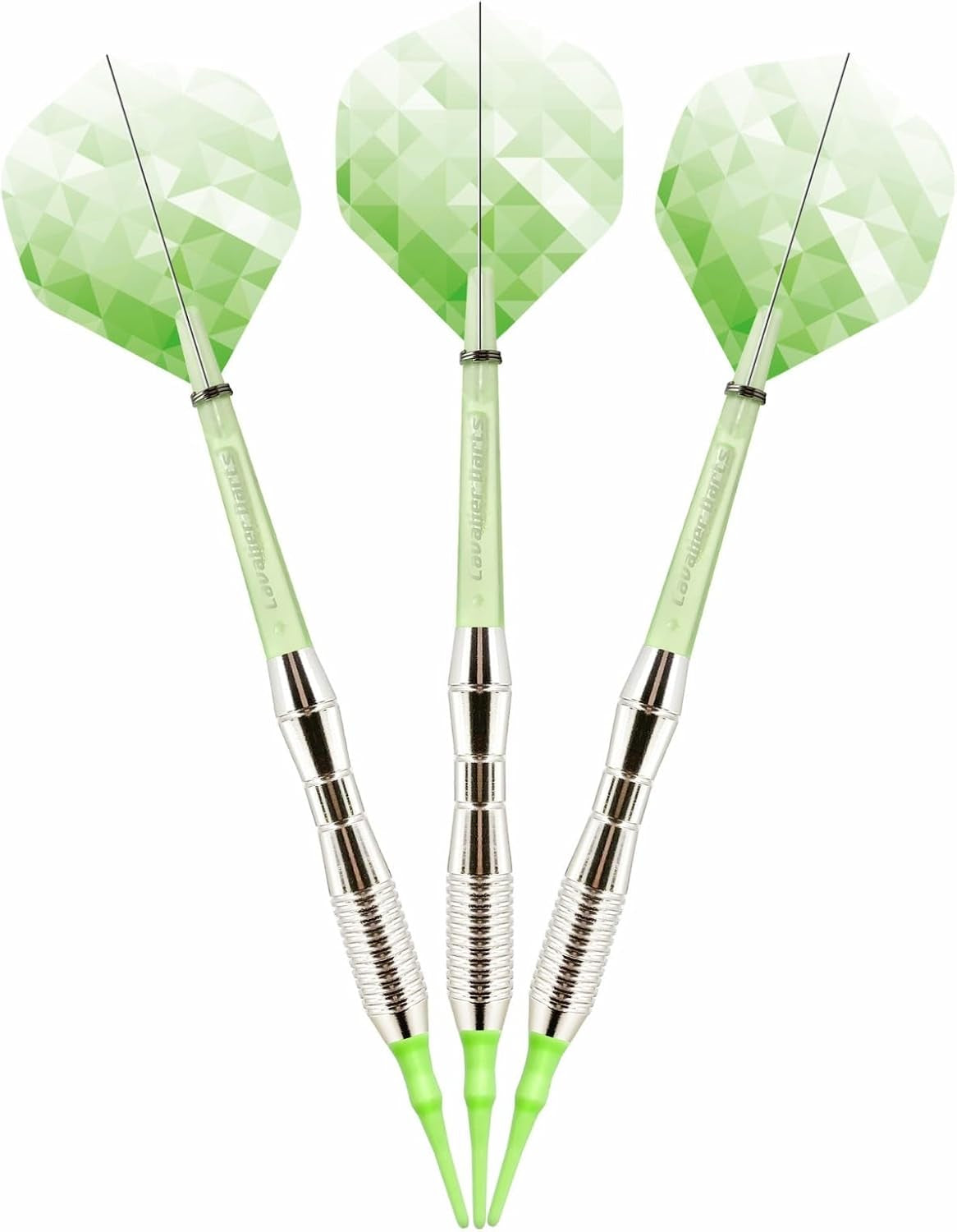Professional Soft Tip Darts Set, Plastic Darts Tip Electronic Darts Metal Barrels,3 Pcs Set 17 Grams, for Electronic Dart Board(Green)