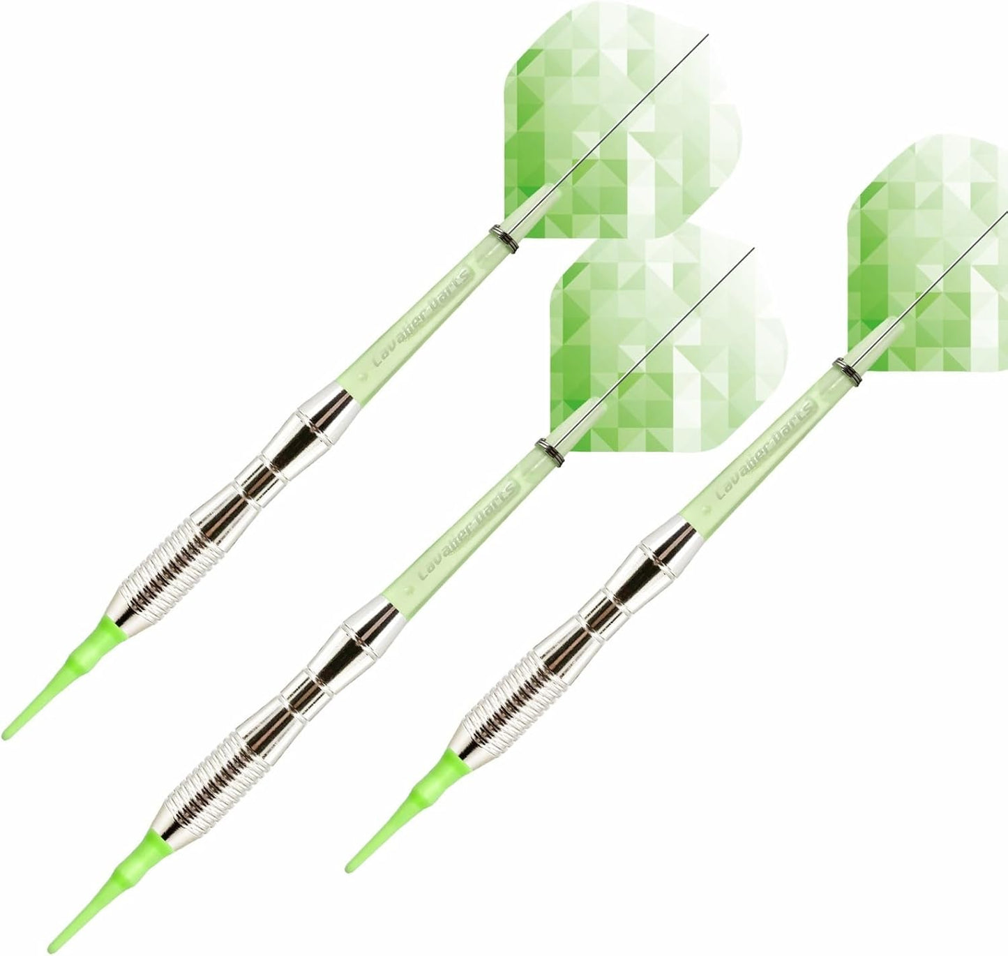 Professional Soft Tip Darts Set, Plastic Darts Tip Electronic Darts Metal Barrels,3 Pcs Set 17 Grams, for Electronic Dart Board(Green)