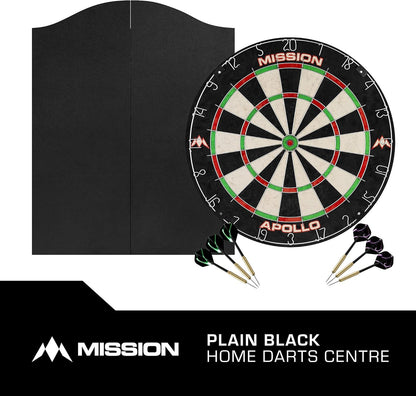 Home Centre | Complete Darts Package Including Apollo Dartboard with Cabinet, Easy Wipe Score Panels and 2 Sets of Darts, Black (CAB508)