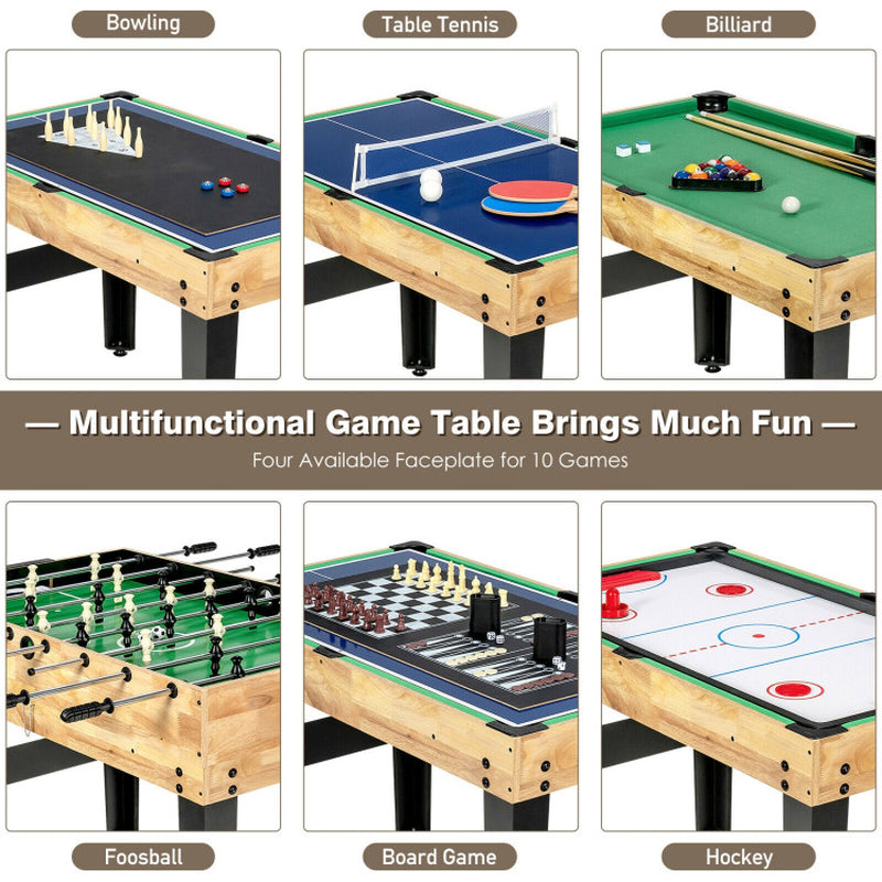 10-In-1 Multi Combo Game Table Set for Home
