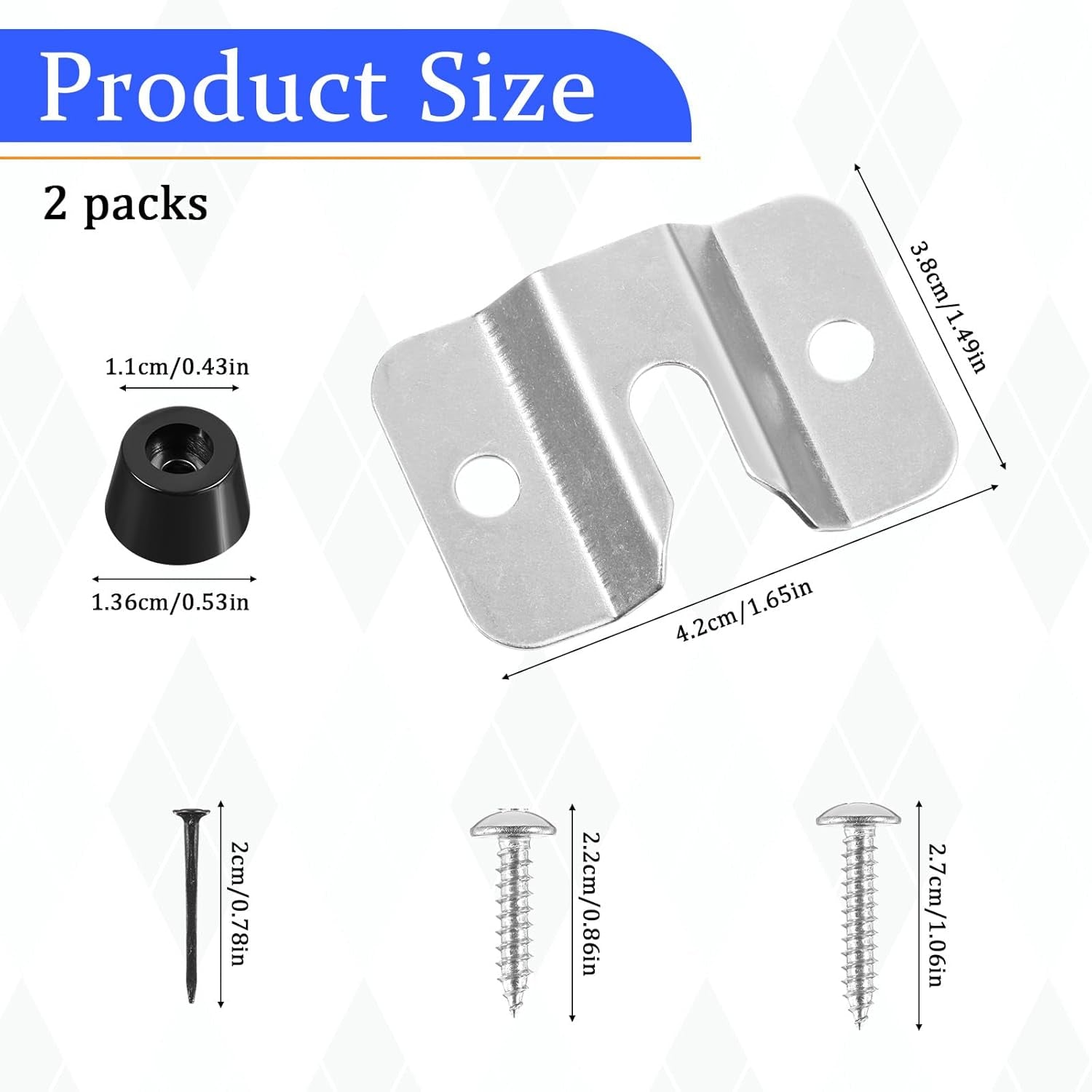 2Sets Dart Holder Wall Mount, Dart Board Wall Protectors, Dartboard Mounting Bracket Kit, Hang Board Mounting Bracket Kit Includes Screws, Nails, Stabilizers for Hanging Dartboard