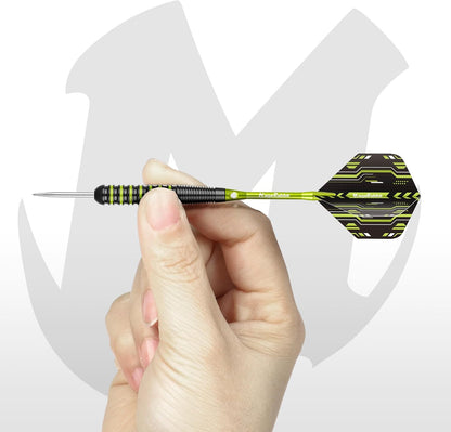 Professional Metal Tip Darts 6Pcs 22G, Tournament-Grade Steel Tip Darts with Extra16 Dart Flights, 8 Shafts & Sharpener ，Complete Dart Accessories Kit for League Play