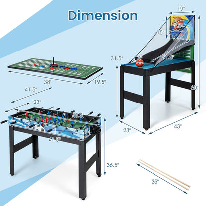 14-In-1 Combo Game Table Set Multi Game Table with Foosball