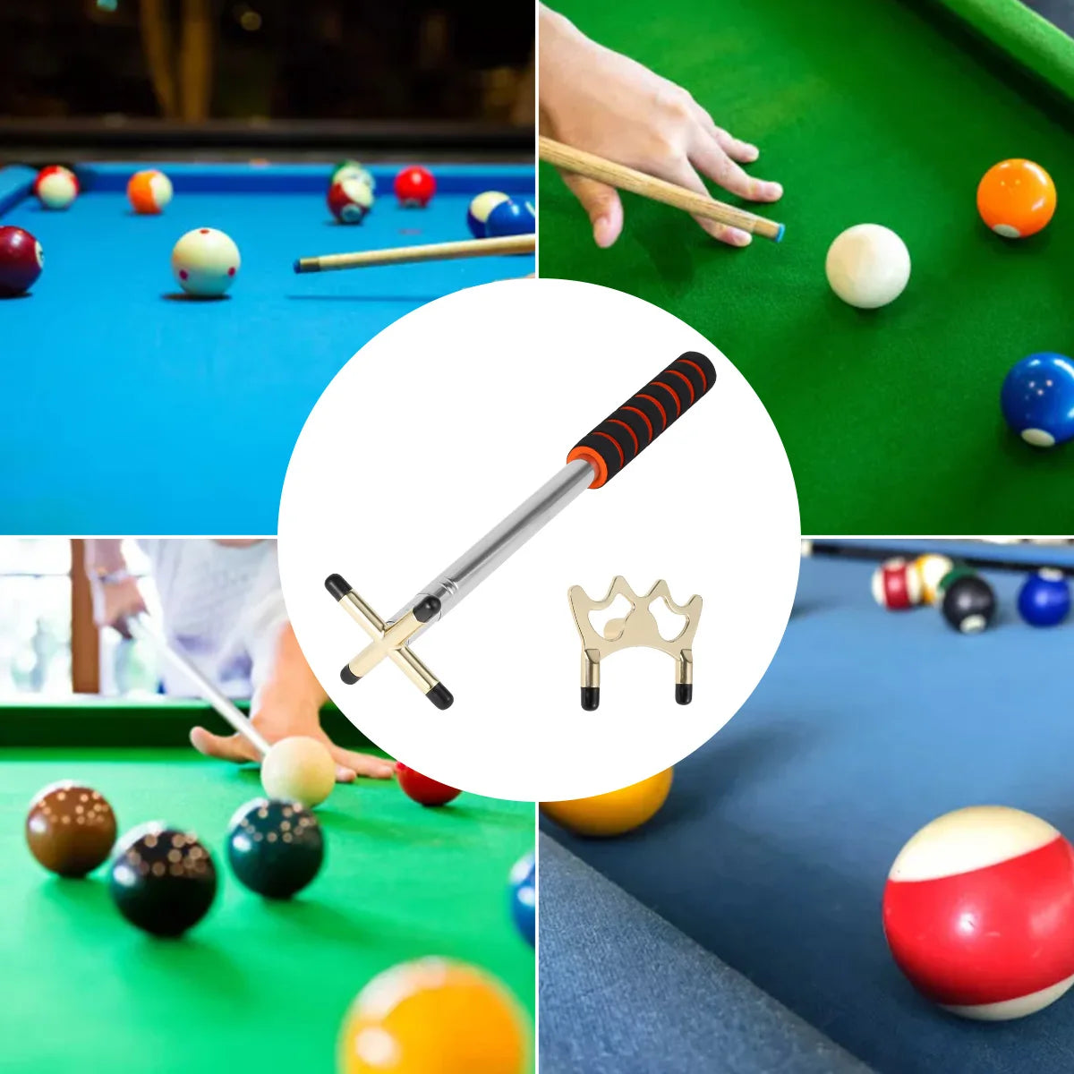 Retractable Billiard Bridge Stick Pool Table Billiards Cue Bridge Stick with Replaceable Bridge Head 12.8-60" Expandable Pool