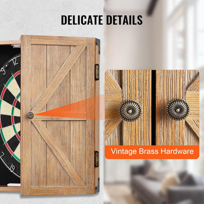 Dartboard Cabinet, Solid Wood Dartboard Cabinet Set, Official Size Hideaway Cabinet with Socreboard and Accessories, Features Easy Assembly, Idea for Cricket Games (Dartboard Not Included)