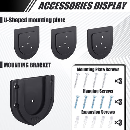3 Sets Dart Board Mounting Bracket Dartboard Stand Holder Backing Accessories Portable Professional U Shaped Dart Board Wall Protectors with Screws Hanging Hardware
